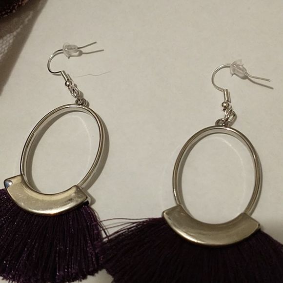 Purple Tassel Earrings! - Picture 4 of 4